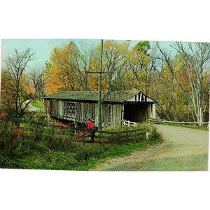 Rock Creek Ohio Ashtabula Oldest Covered Bridge Postcards Travel